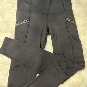 Black Lululemon Leggings with Zipper Pockets